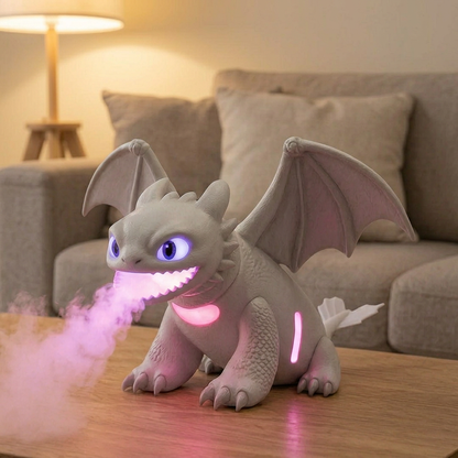 Dragón blanco con niebla